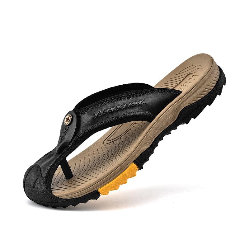 Ciabatte da Spiaggia da Uomo in Vera Pelle Taglie Forti Sandali da Casa Sandali da Spiaggia Estivi