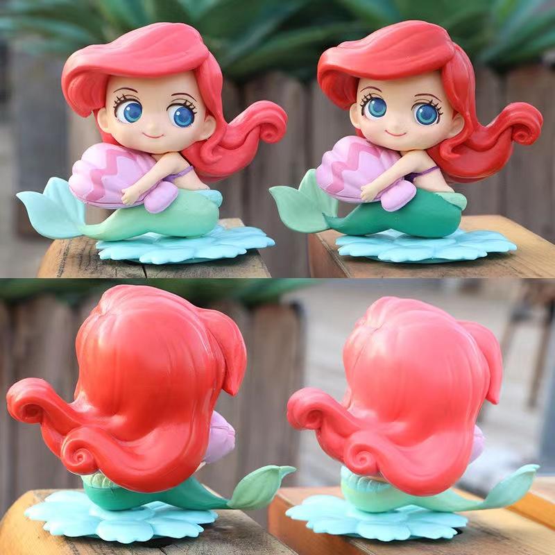 Disney 8cm Mermaid Princess Ariel Cinderella Sofia Cake Topper Decoration Birthday Party Children Kid Girl Gift
