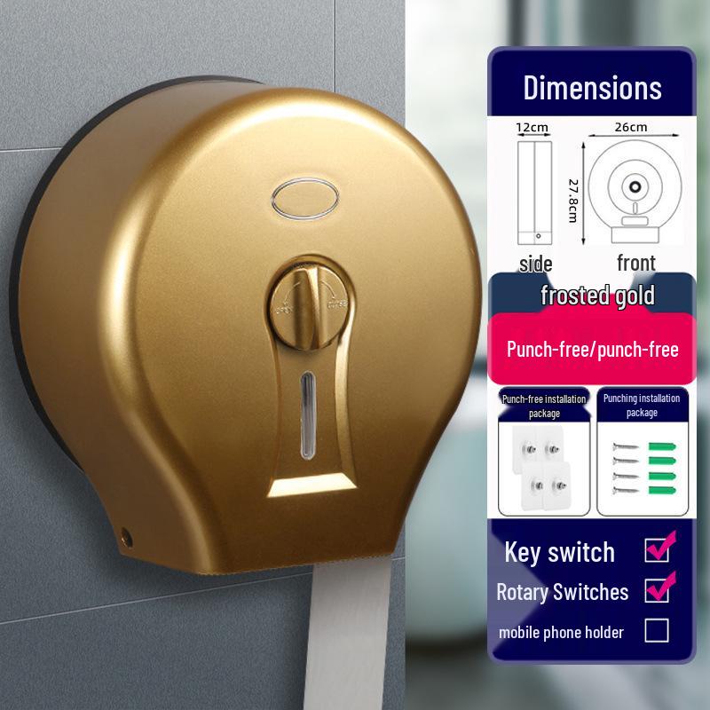 Wall-Mounted Waterproof Jumbo Toilet Paper Holder for Hotel Bathrooms