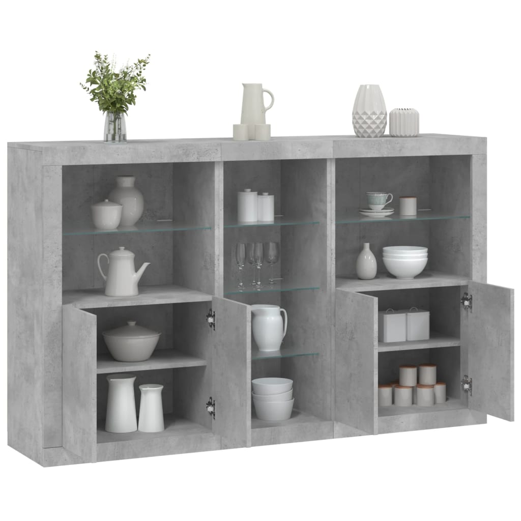 Vidaxl Szafka Z Oświetleniem Led, Szarość Betonu, 162X37X100 Cm