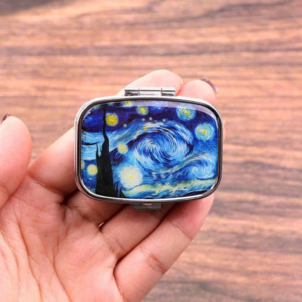 Light-proof Pill Box With 2 Compartments Travel Sealed Box Small Pill Organizer Container