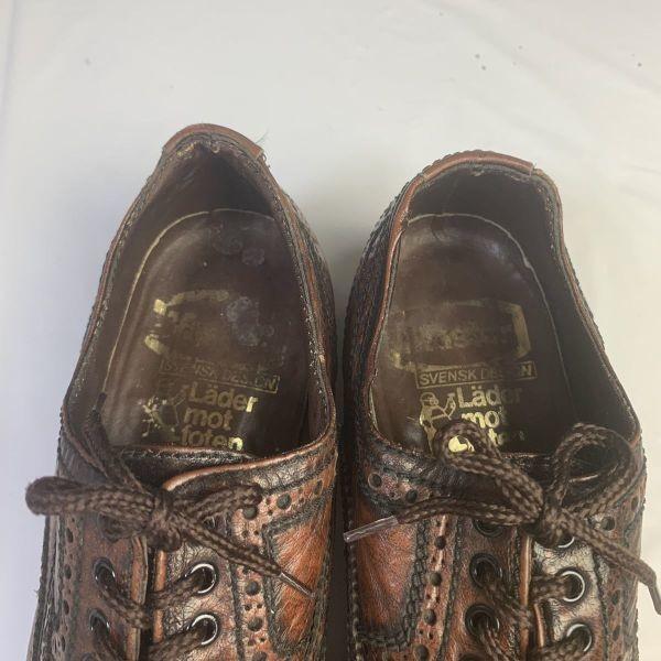 Vintage 70s-80s Master Suensk Design Full Brogue Business Shoes Size 6 24.5-25.0cm Brown(USED)