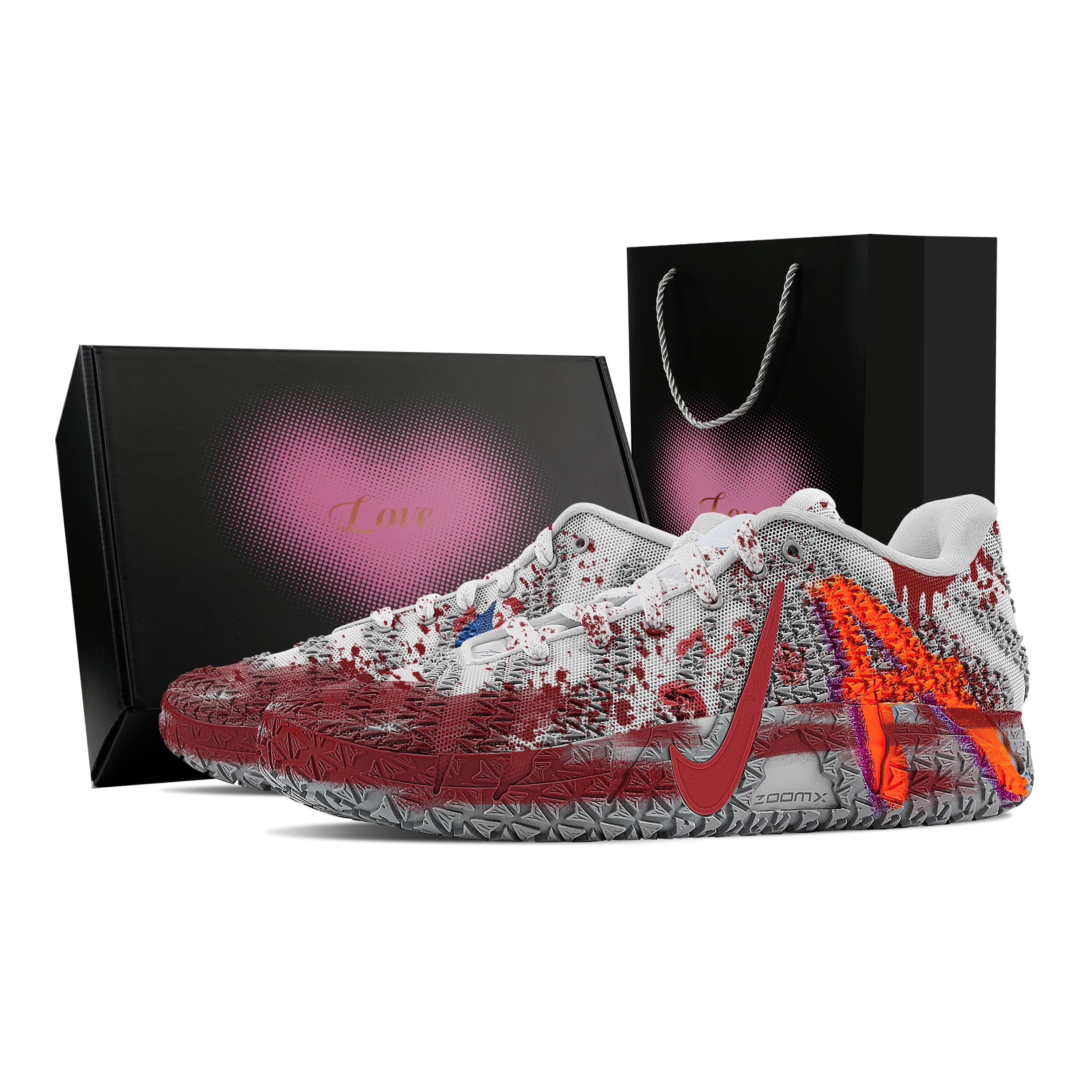 

Nike Ja Morant 3 Crime Scene 2 Heart Box Abrasion Resistant Low top Basketball Shoes Unisex Gray Red HF2794-100(Team773-2-) 44