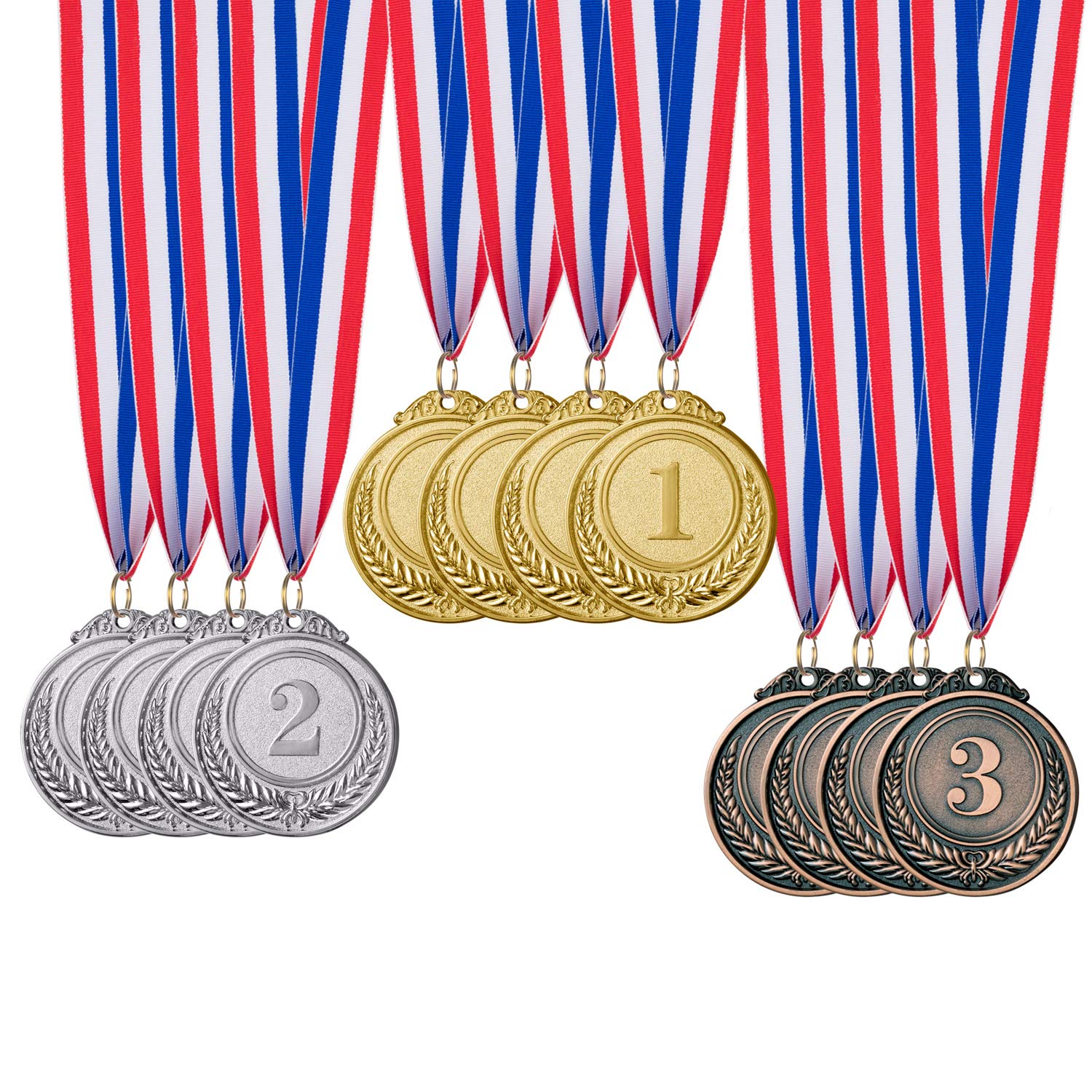 

12 Pieces Gold Silver Bronze Award Medals-Winner Medals Gold Silver Bronze Prizes for Competitions, Party,Olympic Style, 2 Inche