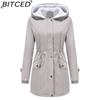 BITCED Autumn/Winter Detachable Fur Collar Women's Parka Long-Sleeved Hooded Cotton Coat Fleece Overcoat