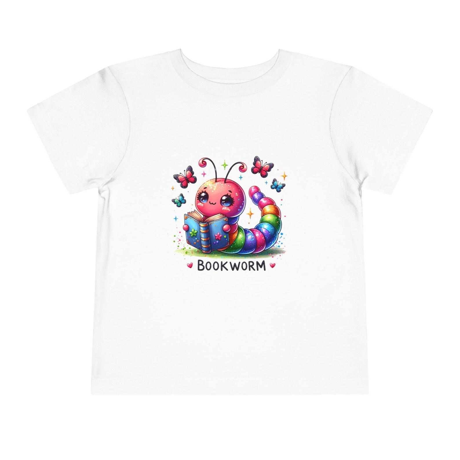 Cute Bookworm Unisex Tee, Kids Short Sleeve Shirt, Children s Reading Gift, Birthday Gift for Kids, Book Lover Apparel, Unisex Summer Top 160