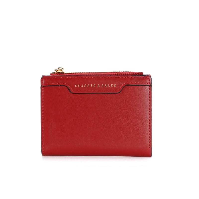 Women Fashion Bi-fold Short Wallets Artificial Leather Card Holder Zipper Coin Purse GZW