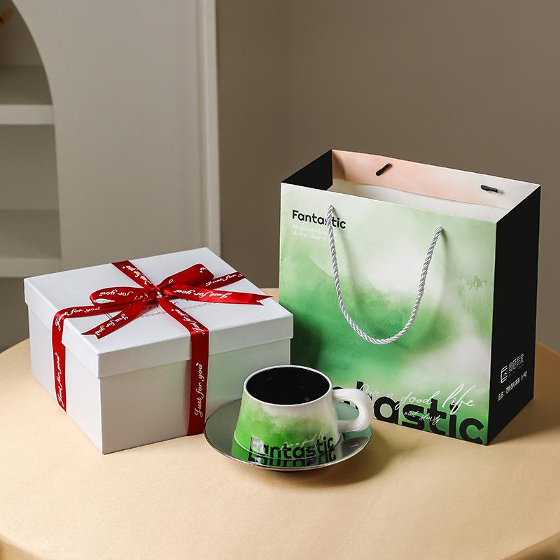 

Fantsey Series Ceramic Water Cup High Value Event Gift Set Creative Coffee Cup Disc Wedding Souvenir 280ml