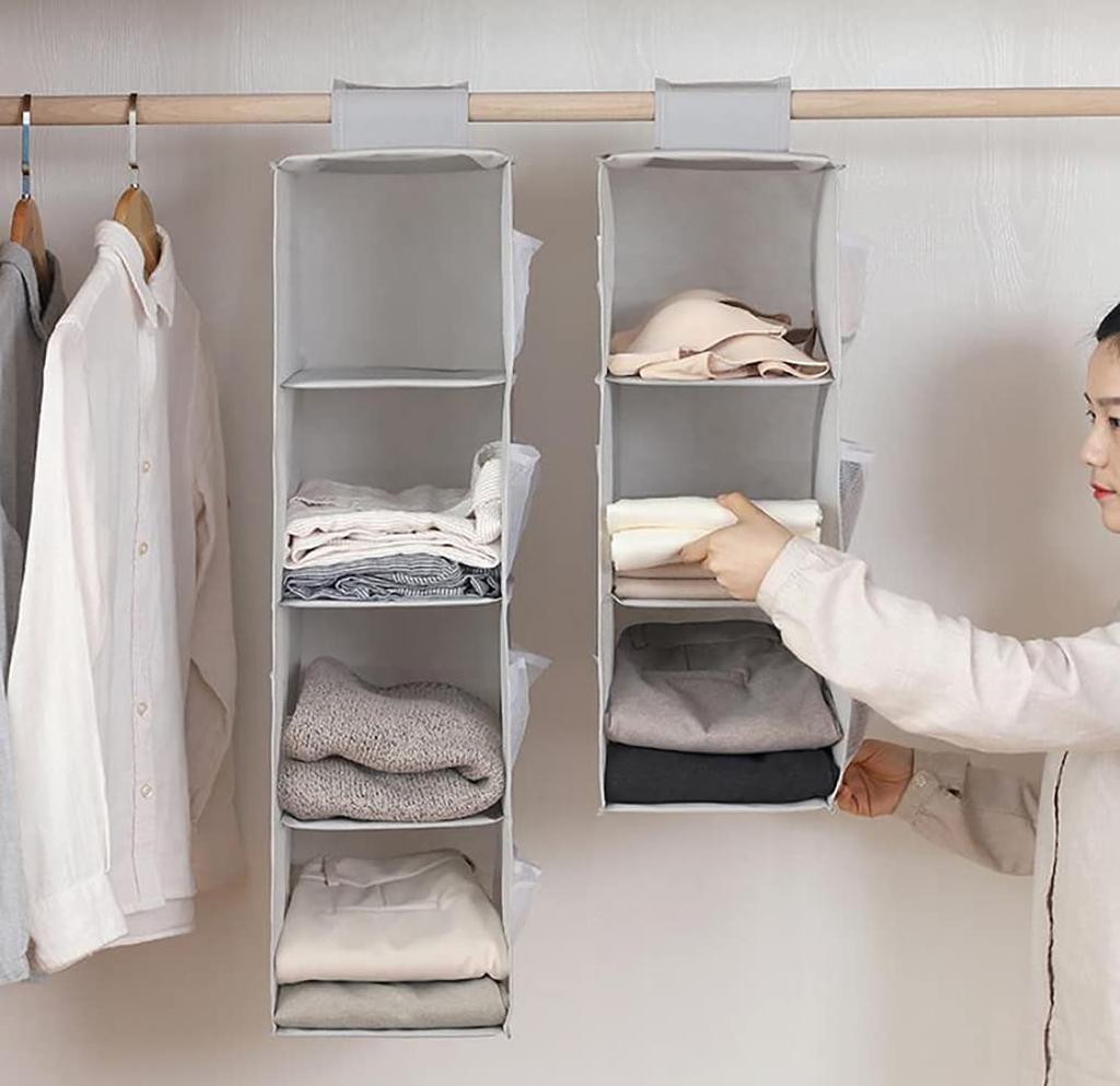 Hongmeru Hanging Storage Closet Storage Hanging Storage Washable and Easy Installation Hanging Storage Clothes Rack Underwear Socks Hat Storage Closet