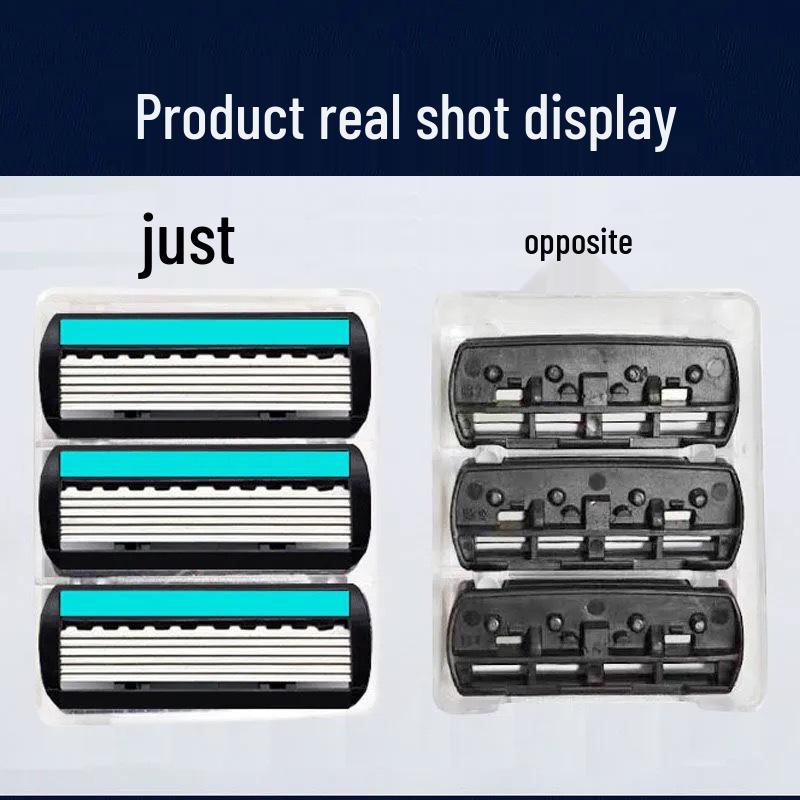 Gillette Six-Layer Manual Razor Blades for Beard Shaving - Old-Fashioned Shaving Style