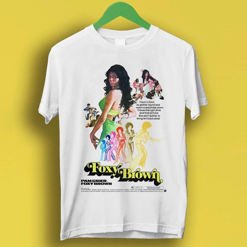 Foxy Brown Movie Film Design Meme Gift Funny Style Tee Summer Unisexs and Womens Loose and Breathable Tshirt Top S