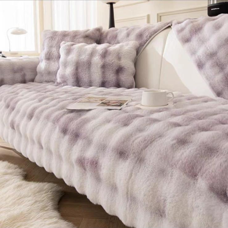 Super Soft Rabbit Velvet Teplý sametový polštář na pohovku Zimní zahušťovací masážní potah na pohovku Nový látkový ručník.