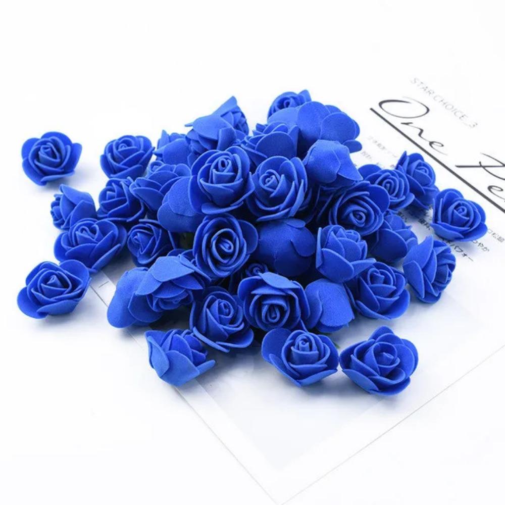 50PCS PE Foam Fake Flower Roses Head Artificial Flowers Cheap Wedding Decoration for Scrapbooking Gift Box Diy Wreath Multi-Use