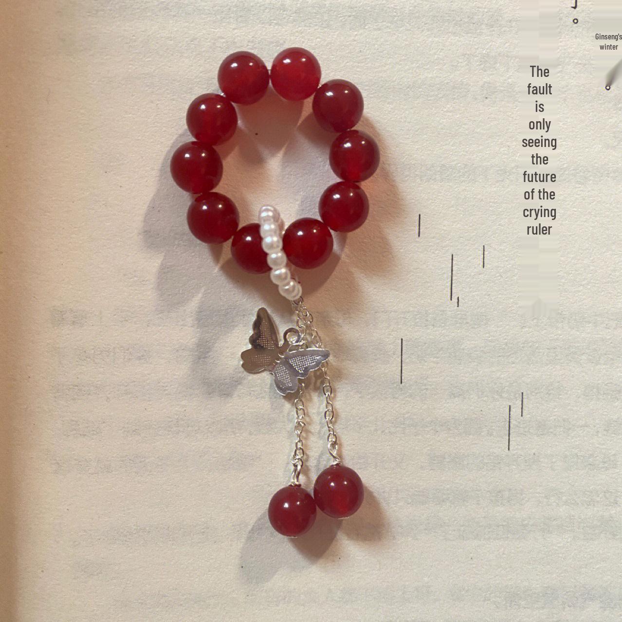 

Красный глазурованный браслет-бабочка ручной работы для девочек - Идеальный подарок на день рождения красный