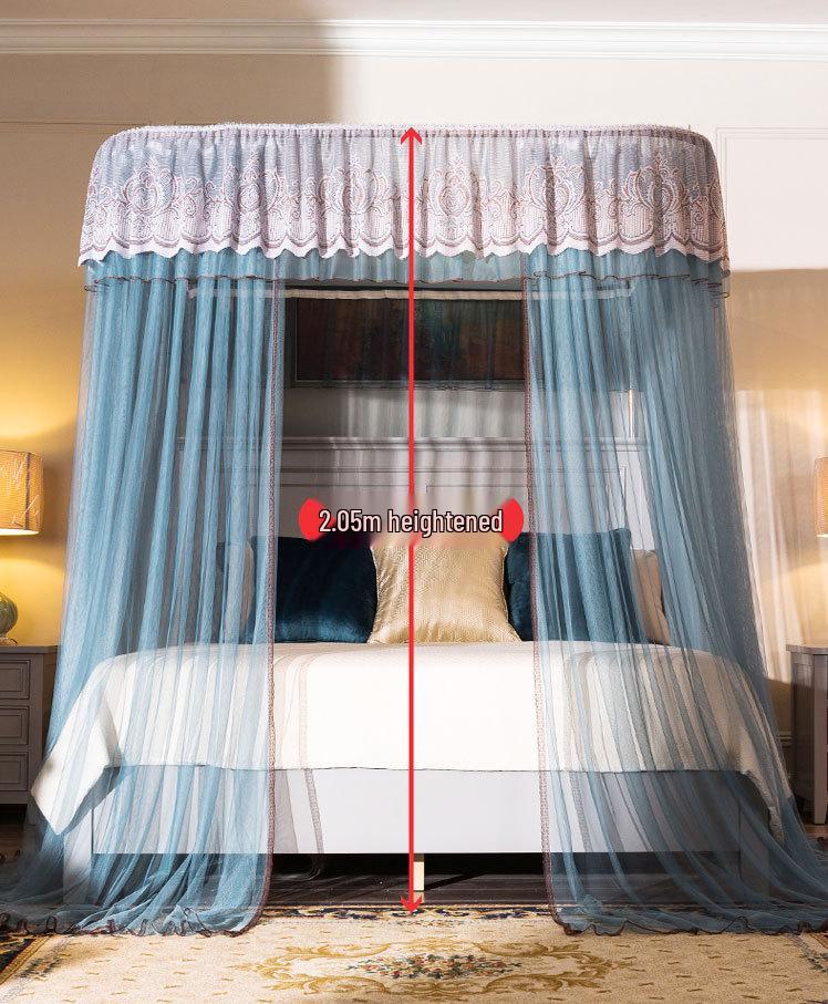 Zhengshun Princess-Style U-Shaped Mosquito Net, Patterned and Thickened, for 1.5m, 1.8m, or 2m Beds.