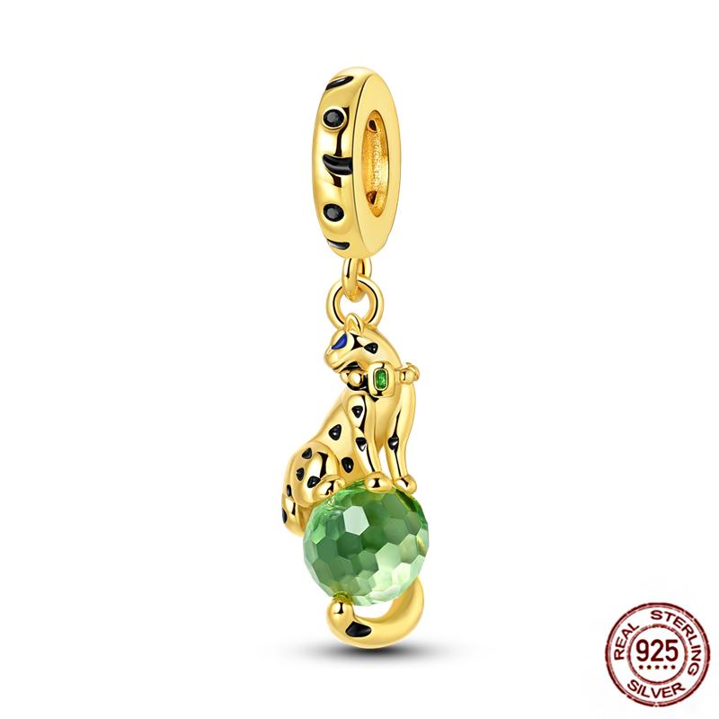 Rose Gold Yellow Charms Copper Sunflower Leopard Firefly Beads Fit Original Bracelet Luminous Charmdiy Jewelry Gift