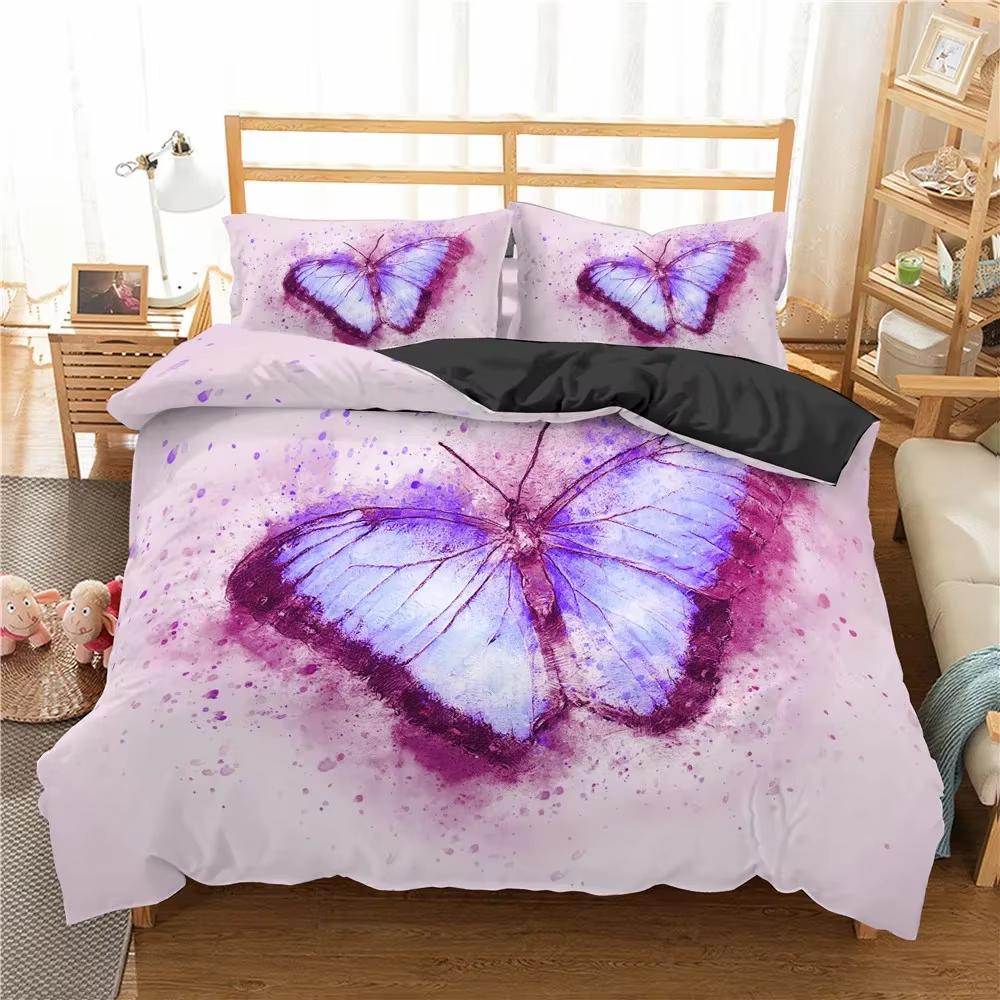 Duvet Cover Set Girls Women Pink Flower Bedding Set Queen King Size Colorful Comforter Cover Decor Duvet Covers