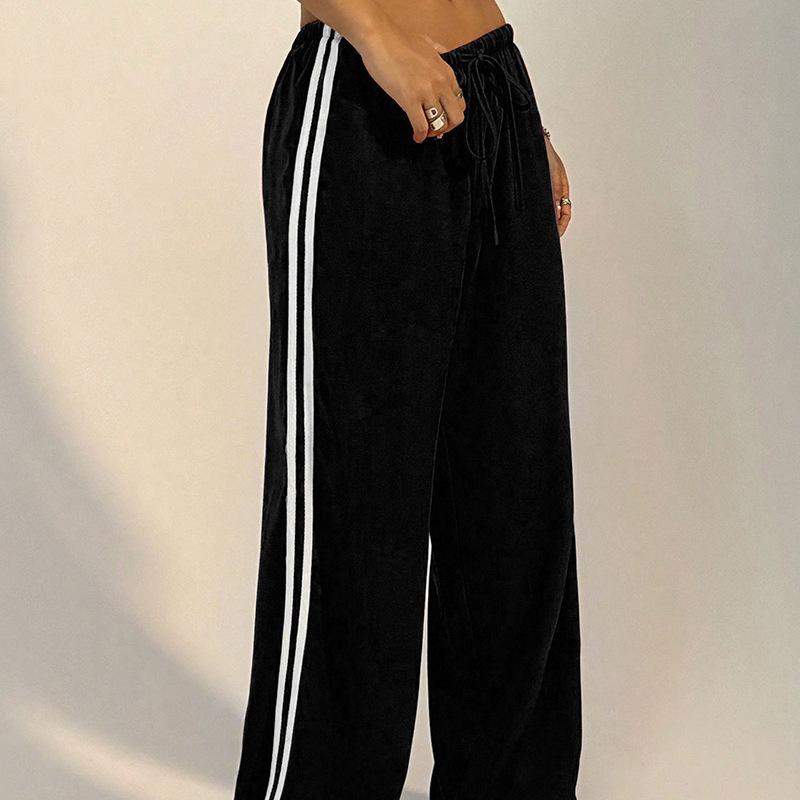 

Прямые свободные брюки в полоску M чёрный