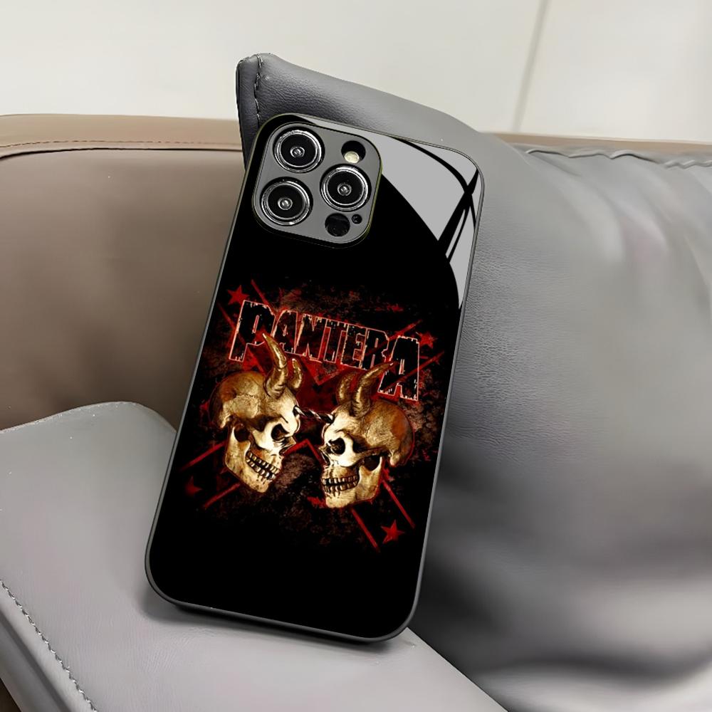 

Pantera Ritual Metal Band Phone Case for Iphone 17 Air 16 15 14 12 11 13 Pro Max Mini X Xr Xs Puls Black Glass Cover iPhone 16 Pro Max
