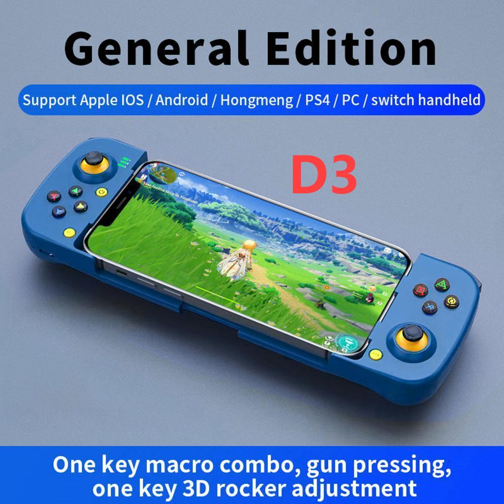 D8 Telescopic Mobile Gaming Controller RGB Light Mobile Phone Gamepad Bluetooth-Compatible5.2 for Android ApplePS3 PS4 Switch PC