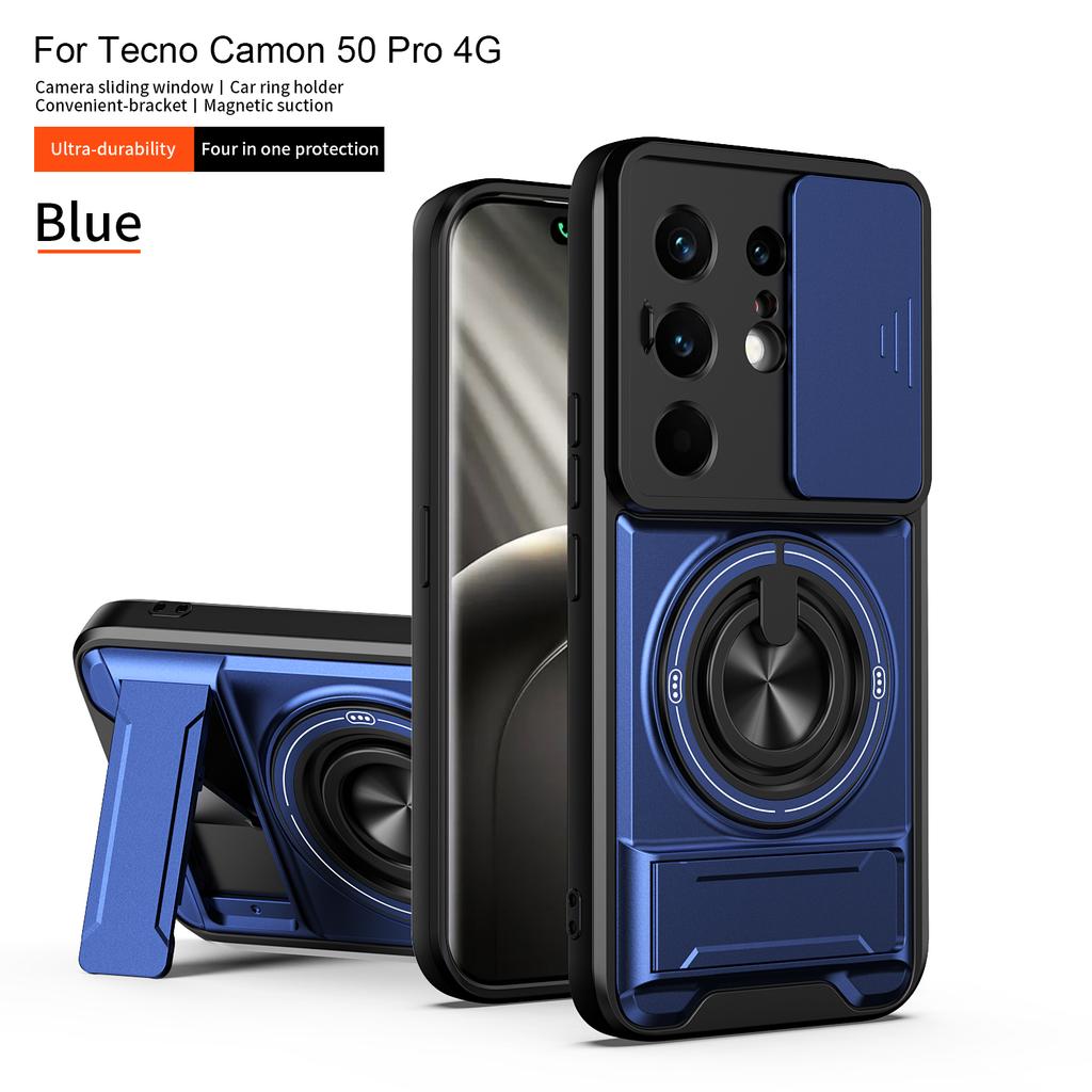 For Tecno Camon 50 Case Tecno Camon 50 Pro Cover Magsafe Magnetic Fold Holder Military Armor Camera Protection Cover