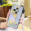 Silicone Soft case Phone Case For Redmi A4 5G Wrist Strap Ring Kickstand Flower Anti-dust Lanyard Phone Holder Durable