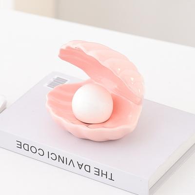 Creative Ceramic Shell Night Light Bedroom Nordic Table Decoration Jewelry Storage Plate Girl Heart Gift