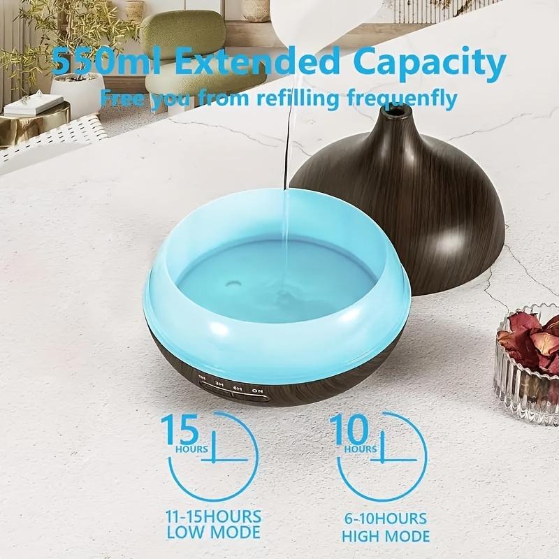 Diffuser For Home 1pc 18.6 Oz Large Capacity Essential Oil Aromatherapy Diffuser Electric Ultrasonic Air Humidifier With Timer W