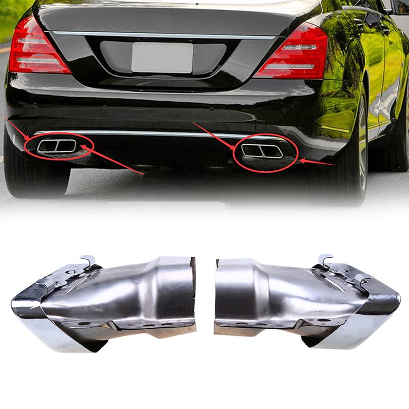 1pair Silver Exhaust Pipes Tail Muffler Tips For Mercedes Benz W164 W221 Amg 05 13 Buy At A Low Prices On Joom E Commerce Platform