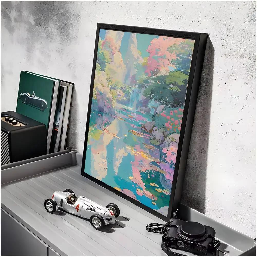 C-Claude Monet Poster Self-adhesive Art Waterproof Paper Sticker Coffee House Bar Room Wall Decor
