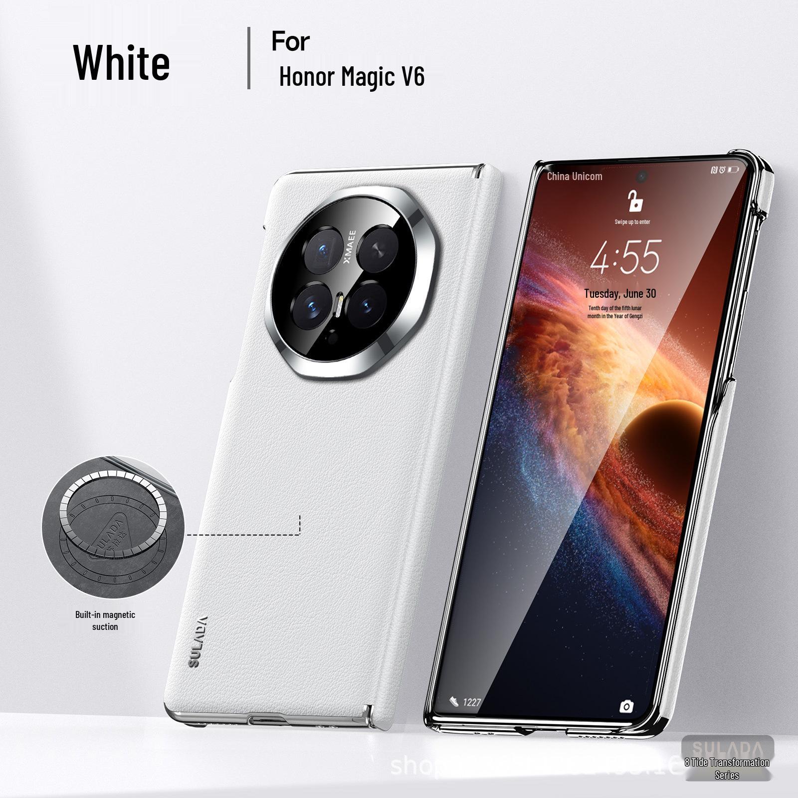 

Premium Honor Magic V6 Foldable Case with Magnetic Hinge and Genuine Leather Anti-Drop Cover Magic V6 белый