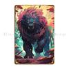 Black Lion Monster Metal Sign Mural Living Room Garage Party Printed Tin Sign Poster