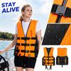 Chaleco salvavidas naranja para adultos para preparación ante emergencias, navegación y