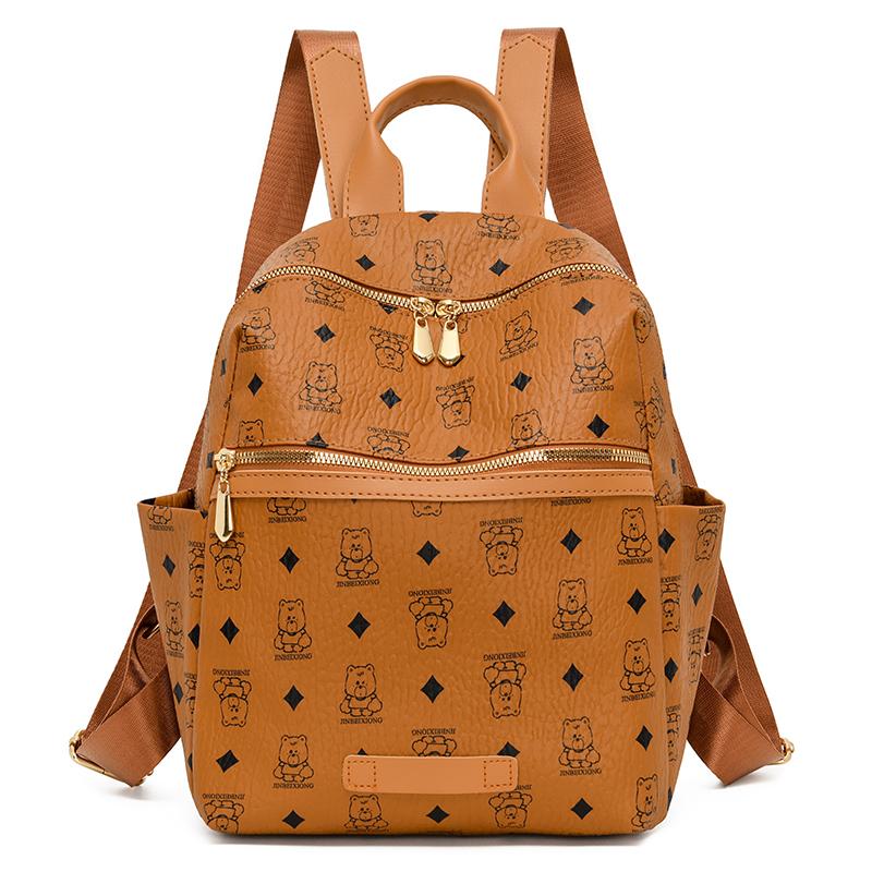 Print Rucksack Große Kapazität Umhängetasche PU Damen Reisetasche