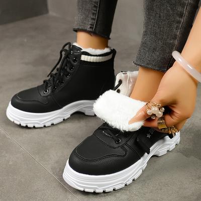 Women's Winter Warm Snow Boots Thick Sole Non Slip Sports Cotton Shoes Woman Plus Size Thickened Plush Ankle Botas Mujer