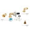 RVs City Water Fill Inlet Flange Brass with Check Valves, RVs Water Inlet Replacement 3/4NPT City Water Connection Inlet