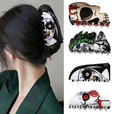1PC Halloween Large Clown Hair Claw Clip, Cartoon Design, Trendy Non Slip Hair Grab Clip For Women Wear