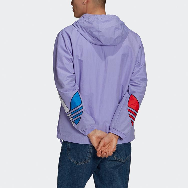 Adidas Originals Tricol Windbreaker With Contrast Logo And Hood Men Jackets Light-Purple GN3560