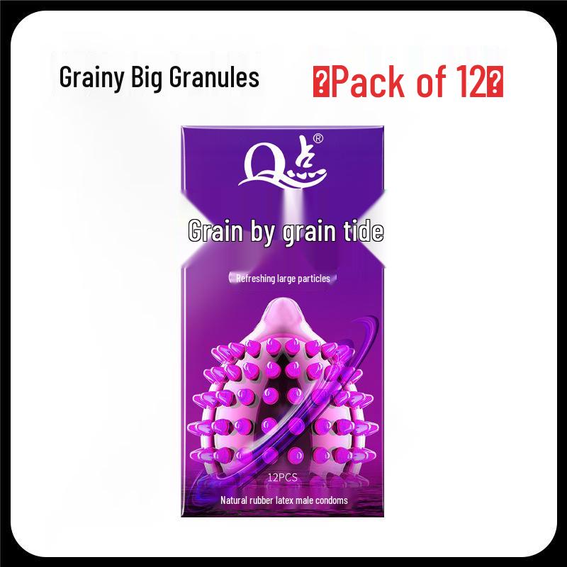 Q Point Ultra-Thin Pink Condoms with 3D Surrounding Particles - Odorless, Super Lubricated, Female Pleasure Enhancing.