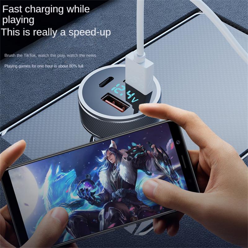 Auto Telefon Ladegerät 72w Langlebig Tragbare Praktische Multifunktionale Auto Zubehör Moible Telefon Ladegerät Metall Universal