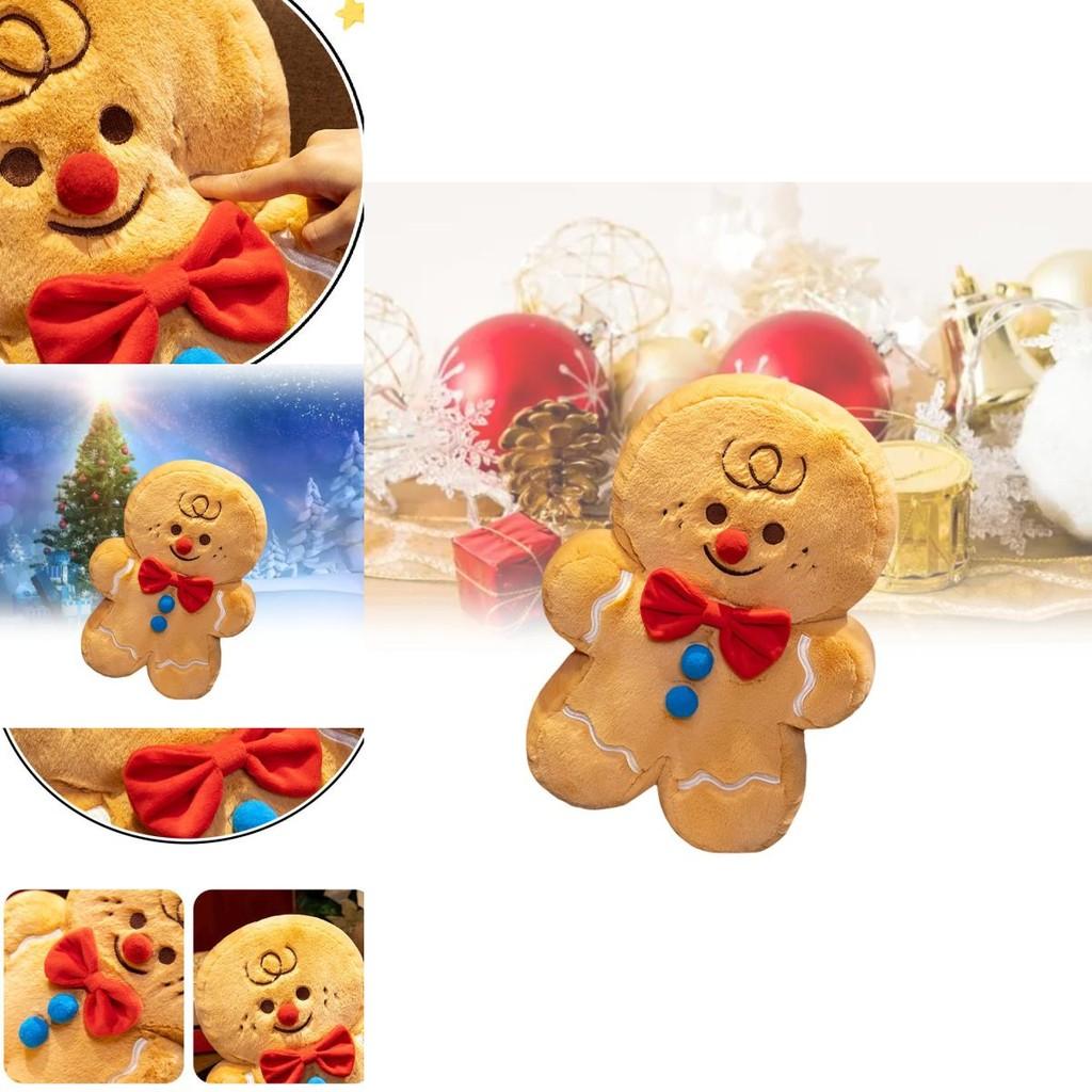 Adorable Gingerbread Man Plush Toy Soft Cuddly Doll Cartoon Character For Girls