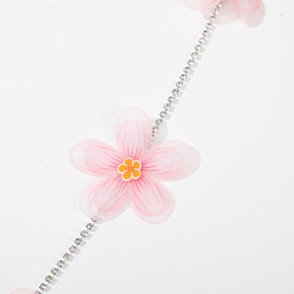 Modische Simulationsblume Strass Lange Kette Haarspangen Stilvolles Haaraccessoire für Damen & Mädchen Perfekt für Alltag/Party