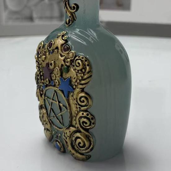 Vintage Decorative Bottle Ornament Resin Star Theme Vase Table Centerpiece Bedroom Living Room Dining Table Bookshelf Desktop Decoration