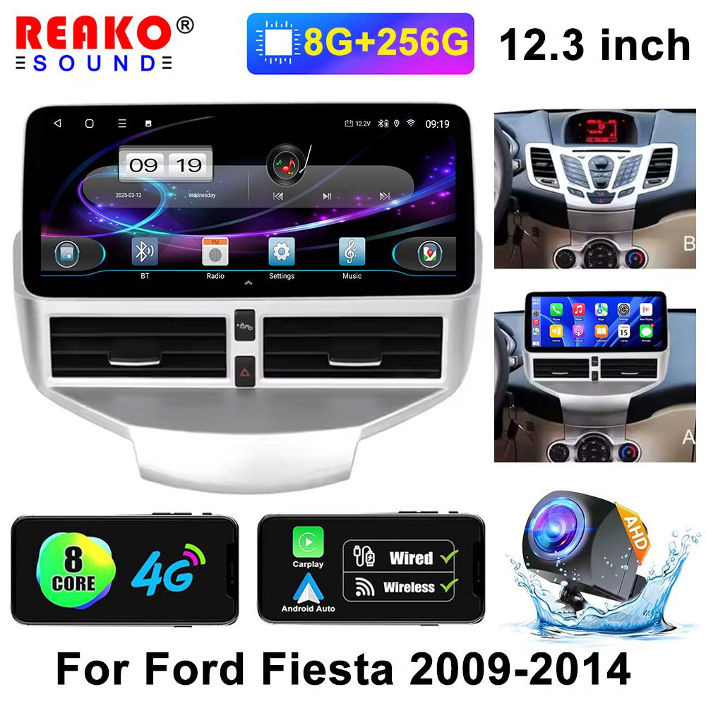 12.3 Inch Touch Screen Wireless Carplay for Ford Fiesta 2009-2014 GPS Navigation Bluetooth 4G