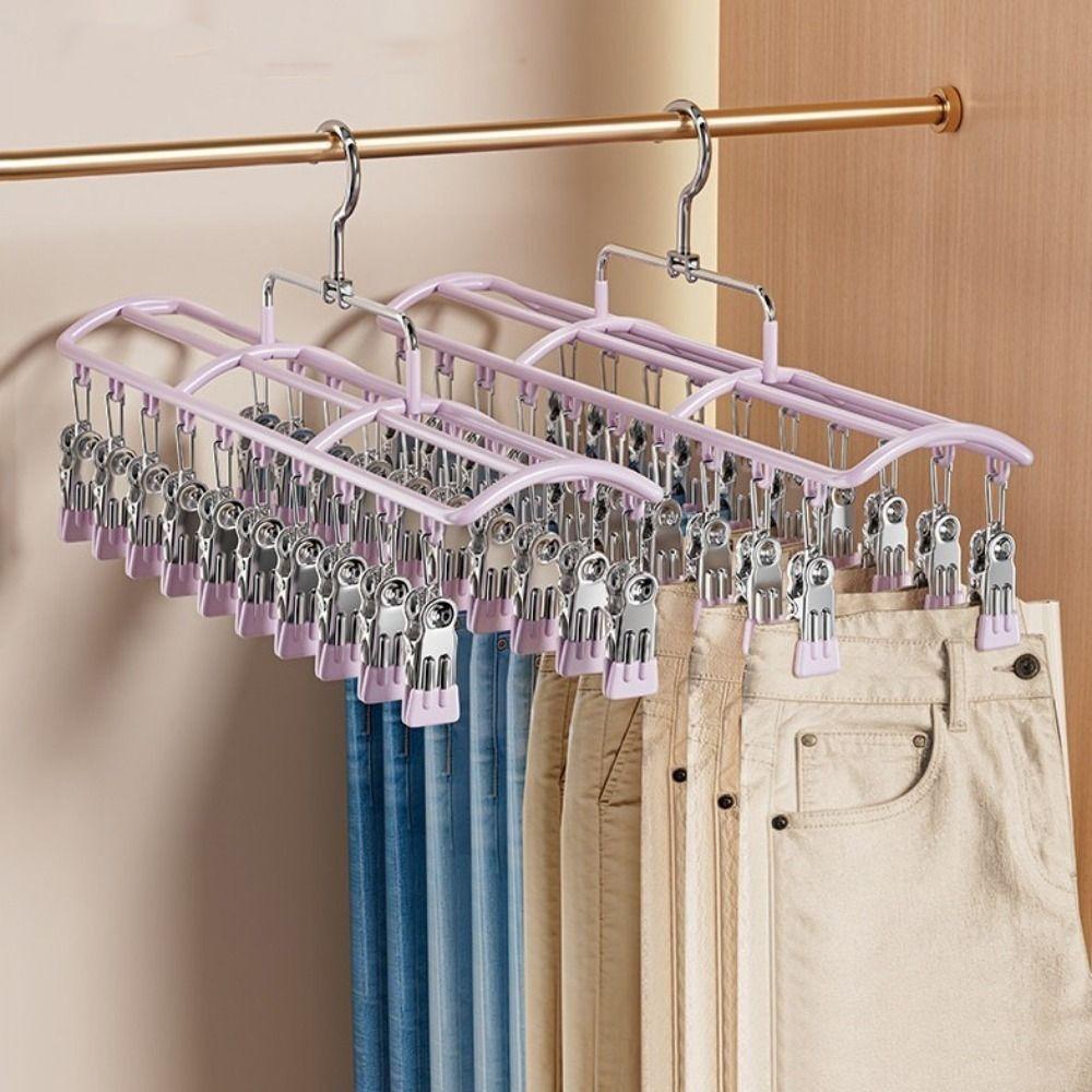 Non-slip Multi-Clip Drying Rack Windproof Unmarked Underwear Drying Rack Laundry Airer  Outdoor