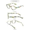 TUREZING 4 Pack Presbyopia Eyeglasses PC Material Flexible Spring Hinge Men Women Circular Print Flower Frame HD Ornamental Eyeglasses