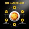 20pcs Side Round Amber Marker 3-LED With Light Staiess For Truck Trailer Boat
