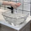 Umywalka Stylowa Przezroczysta Solidna PET Wielofunkcyjna Umywalka do Mycia Twarzy do Domu M
