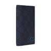 Gucci GG Supreme Ceramic Effect GG Details Leather Card Holder Men's Dark Blue