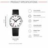 Mondaine Classic Men's Watch, White Dial, Black Leather Strap, A660.30314.11SBB, Officially Imported